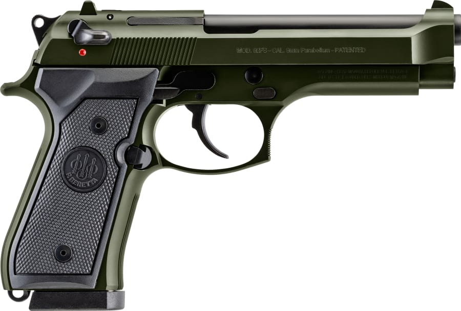 Beretta 92FS 9mm Luger Pistol, 10+1 rd, 5.1" barrel, Green