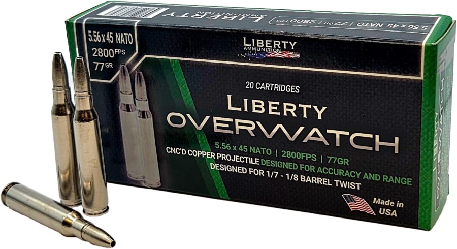 Liberty Overwatch 5.56 Nato, 77 gr Open Cavity Hollow Point, 20 rounds