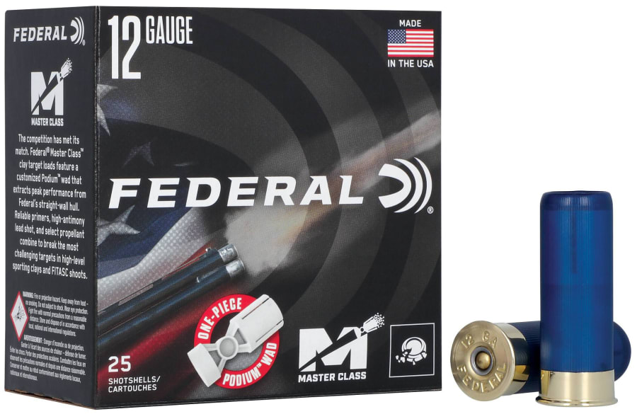 Federal Master Class 12 Gauge, 2.75" shell, size 8 shot, 25 rounds (Model MC12H1 8)
