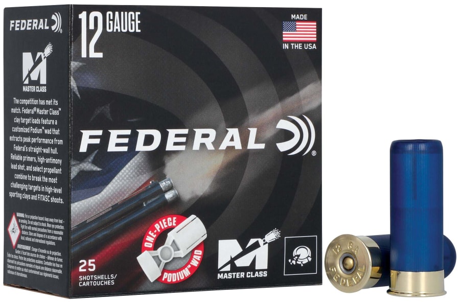 Federal Master Class 12 Gauge, 2.75" shell, size 8 shot, 25 rounds (Model MC12HC 8)
