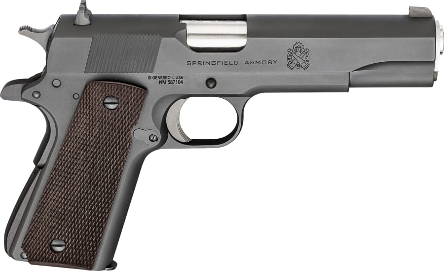 Springfield Armory USA Mil-Spec 1911A1 Defender 45 Auto Pistol, 7+1 rd, 5" barrel, Black