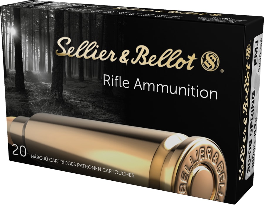 Sellier & Bellot Rifle Ammunition 30-06 Sprg, 180 gr Full Metal Jacket, 20 rounds