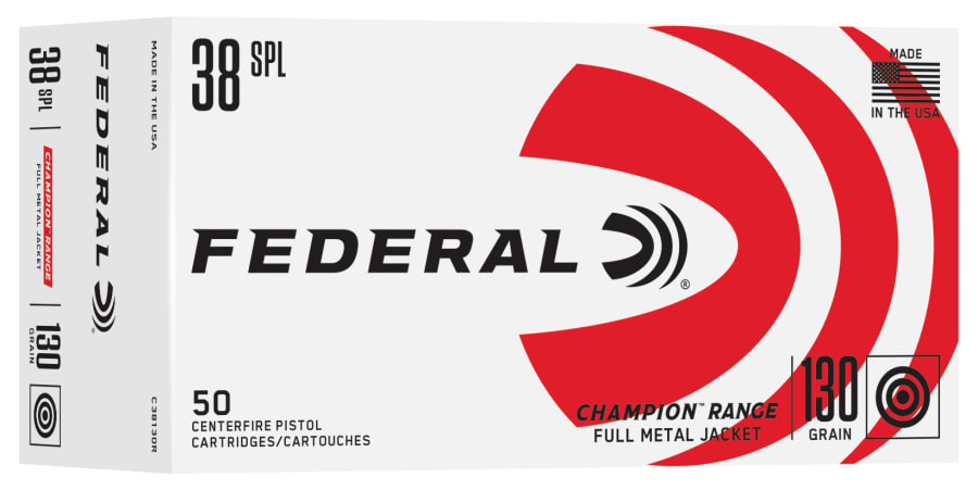 Federal Champion Range 38 Spl, 130 gr Full Metal Jacket, 50 rounds