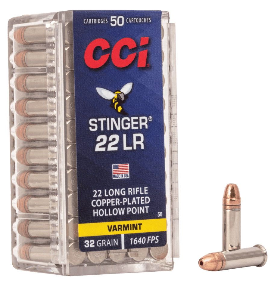 CCI Stinger 22 Lr, 32 gr Copper Plated Hollow Point, 50 rounds