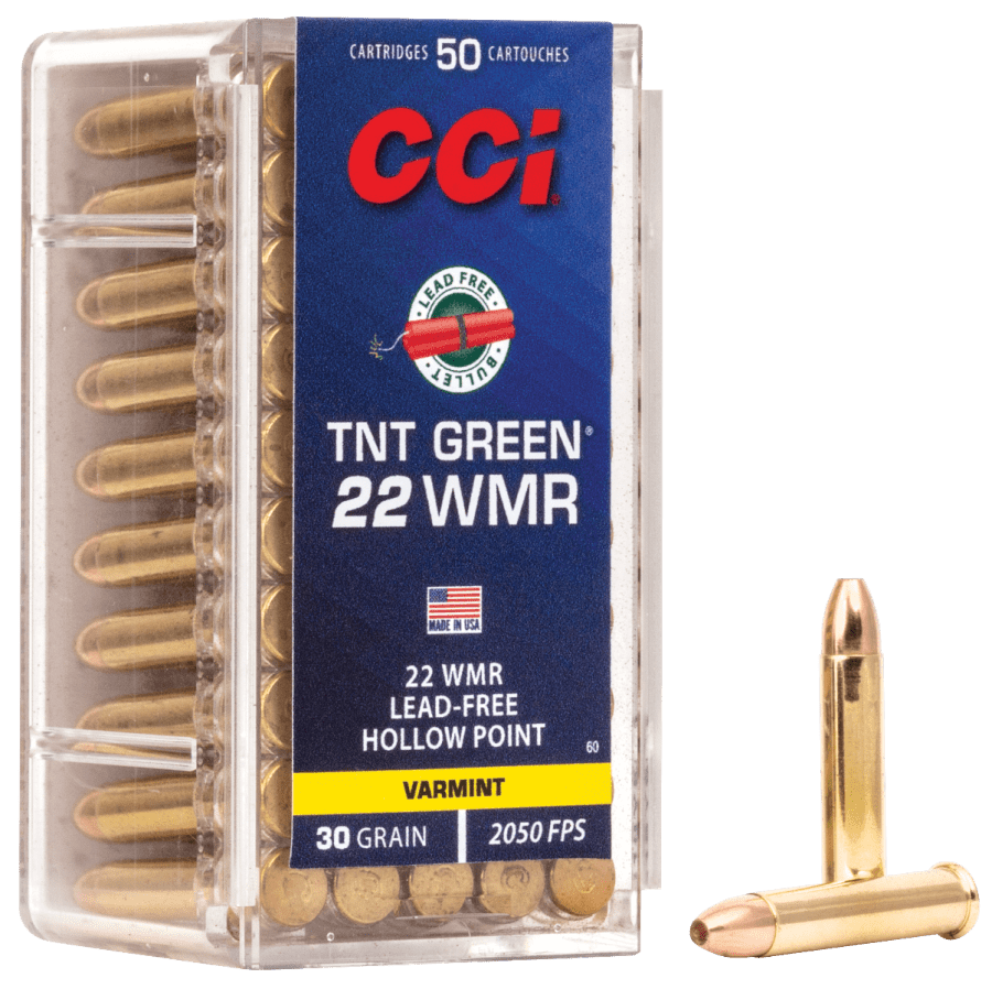 CCI Varmint 22 Wmr, 30 gr Green Hollow Point, 50 rounds