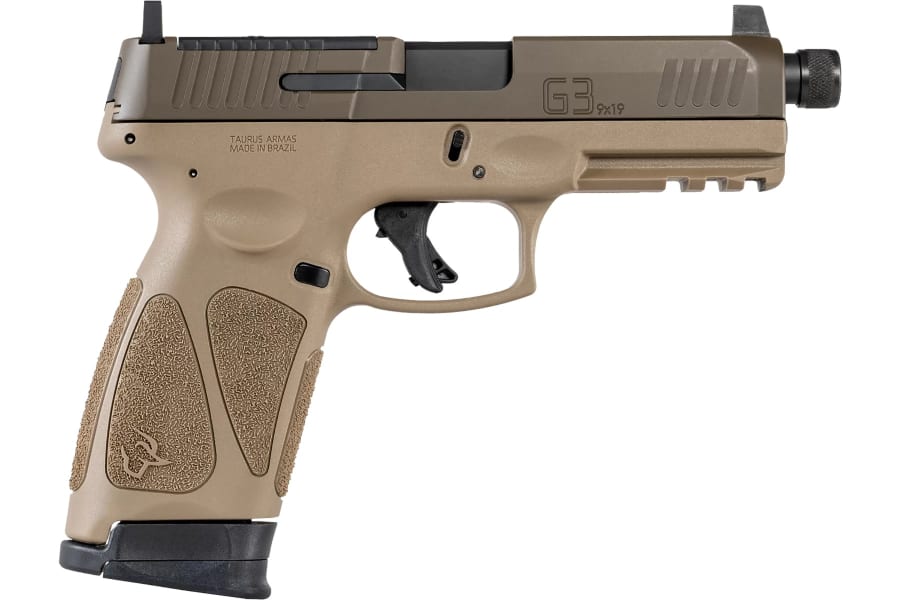 Taurus G3 T.O.R.O Tactical 9mm Luger Pistol, 17+1 rd, 4.5" barrel, Brown