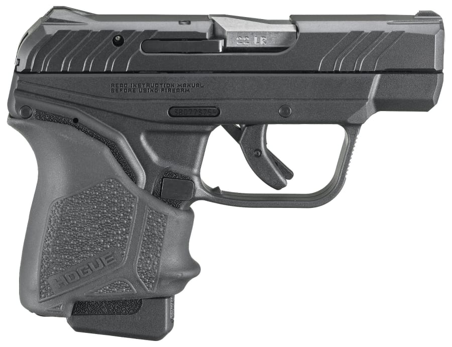 Ruger LCP II Lite Rack Hogue Grip 22 LR Pistol, 10+1 rd, 2.75" barrel, Black/Blue