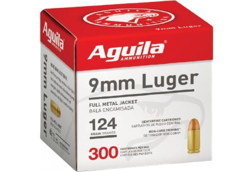Aguila Pistol 9mm Luger, 124 gr Full Metal Jacket, 300 rounds