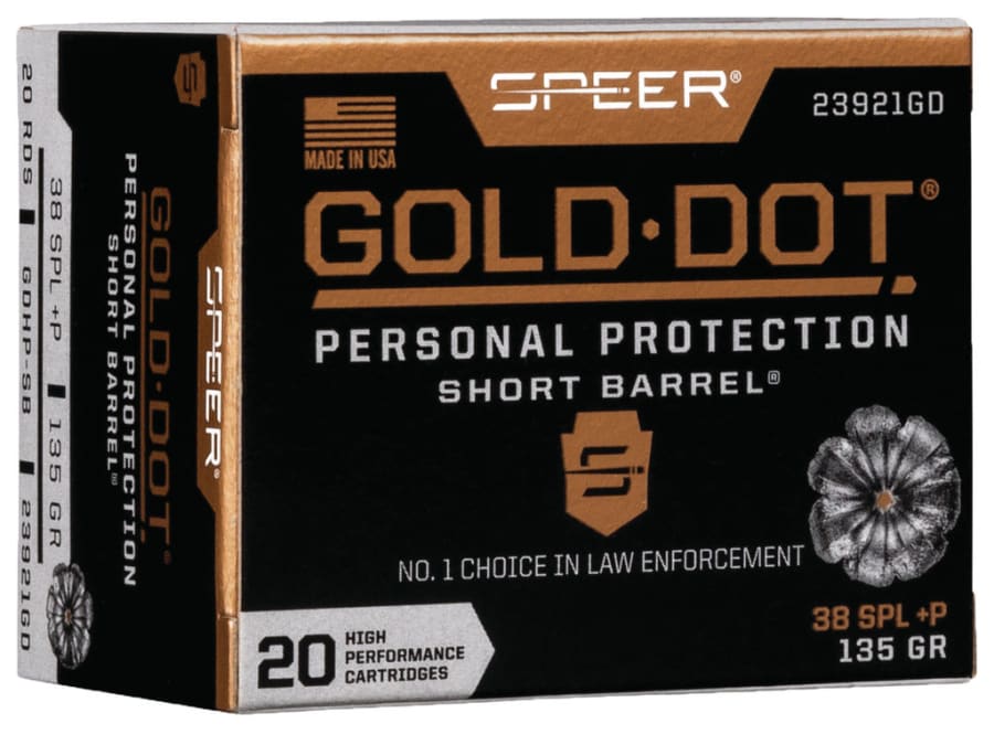 Speer 38 Spl, 135 gr Gold Dot Hollow Point, 20 rounds