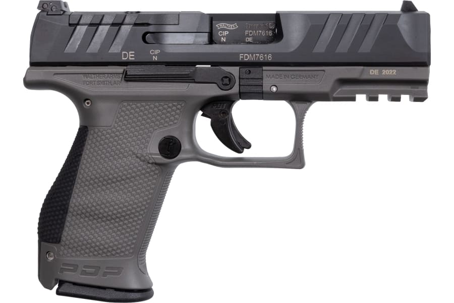 Walther Arms PDP Optic Ready 9mm Luger Pistol, 15+1 rd, 4" barrel, Black/Gray