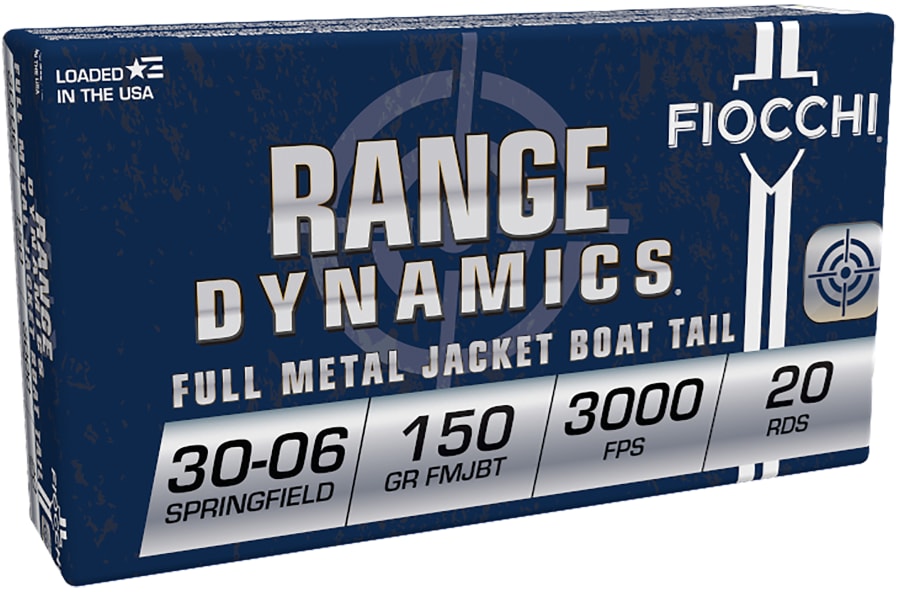 Fiocchi Range Dynamics 30-06 Sprg, 150 gr Full Metal Jacket boat-tail, 20 rounds