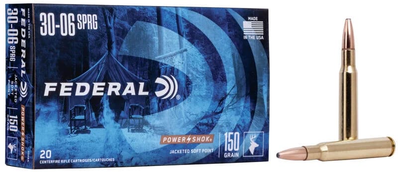 Federal Power-Shok 30-06 Sprg, 150 gr Soft Point, 20 rounds