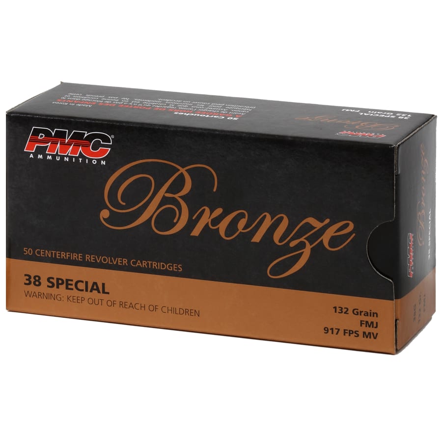 PMC Bronze 38 Spl, 132 gr Full Metal Jacket, 50 rounds