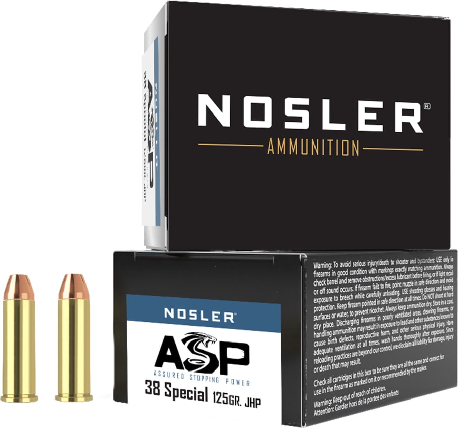 Nosler Assured Stopping Power 38 Spl, 125 gr Jacketed Hollow Point, 20 rounds