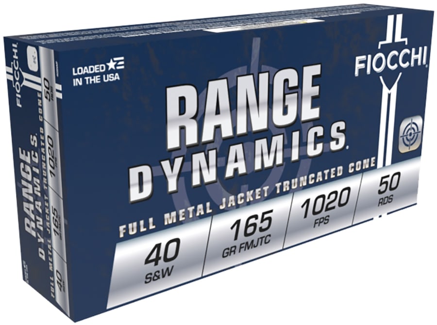 Fiocchi Range Dynamics 40 S&w, 165 gr Full Metal Jacket TC, 50 rounds