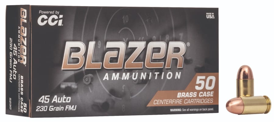 CCI Blazer 45 Auto, 230 gr Full Metal Jacket, 50 rounds (Model 5230)