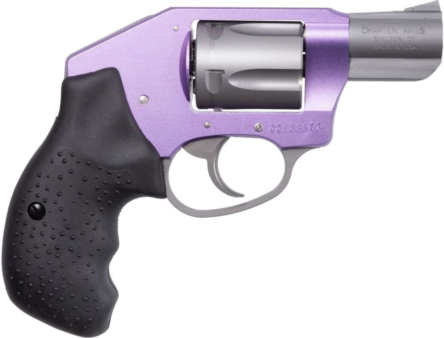 Charter Arms Lavender Lady 38 Spl Revolver, 5 rd, 2" barrel, Lavender/Stainless Steel
