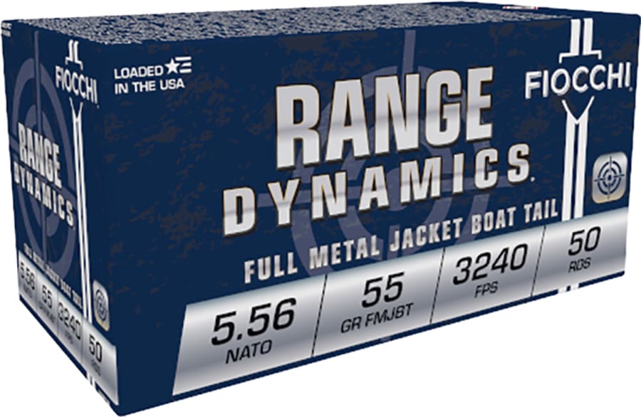 Fiocchi Range Dynamics 5.56 Nato, 55 gr Full Metal Jacket boat-tail, 50 rounds