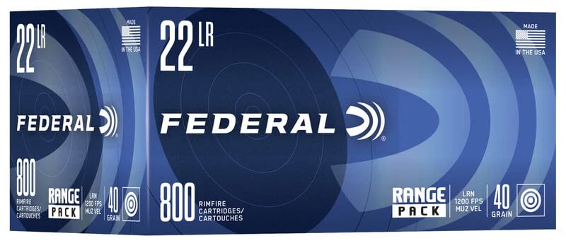 Federal Range Pack 22 Lr, 40 gr Lead Round Nose, 800 rounds