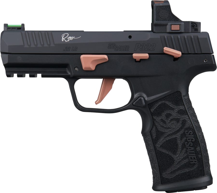 Sig Sauer P322 Rose Romeo-RS Compact 22 LR Pistol, 20+1 rd, 4" barrel, Black