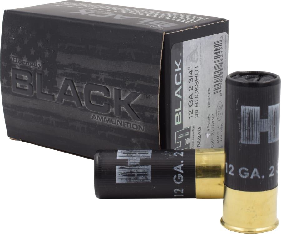 Hornady Black 12 Gauge, 2.75" shell, 00 Buck, 8 pellets, 10 rounds