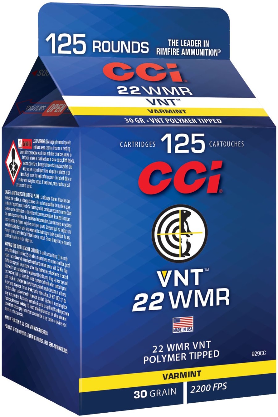 CCI Pour Cartons 22 Wmr, 30 gr VNT, 125 rounds