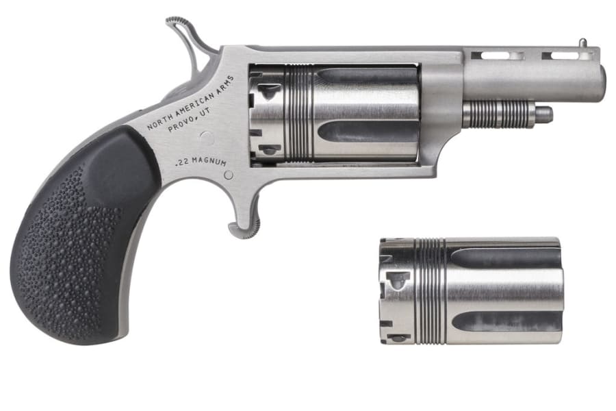 North American Arms Wasp Conversion Cylinder 22 WMR/22 LR Revolver, 5 rd, 1.625" barrel, Stainless Steel