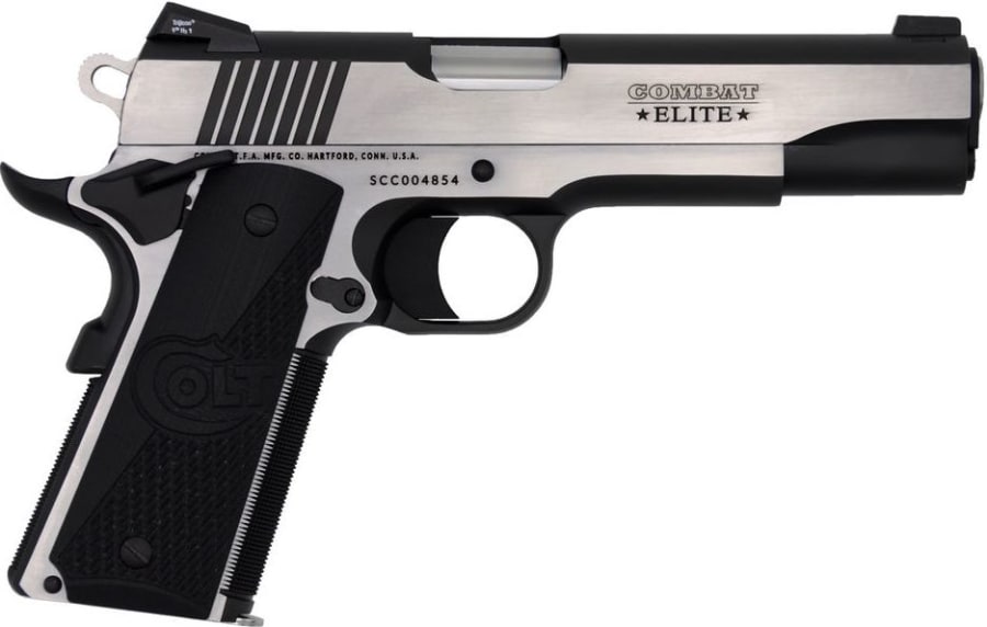 Colt Combat Elite 9mm Luger Pistol, 9+1 rd, 5" barrel, Stainless Steel