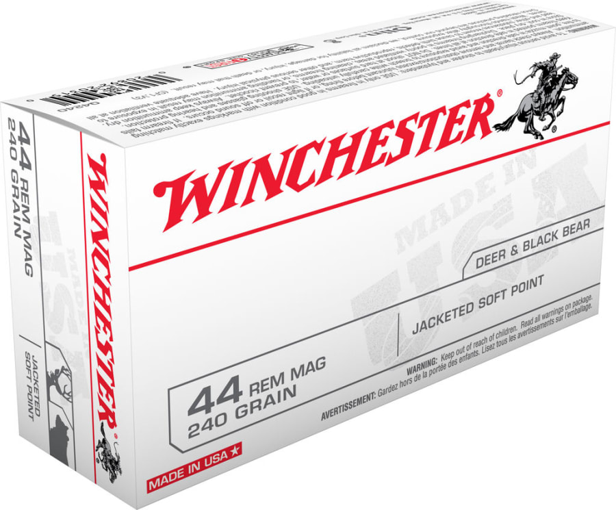 Winchester USA 44 Rem Mag, 240 gr Jacketed Soft Point, 50 rounds
