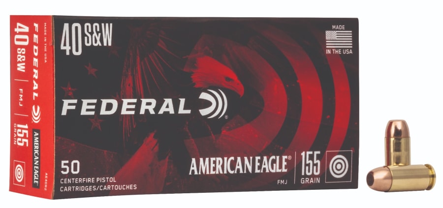Federal American Eagle 40 S&w, 155 gr Full Metal Jacket, 50 rounds