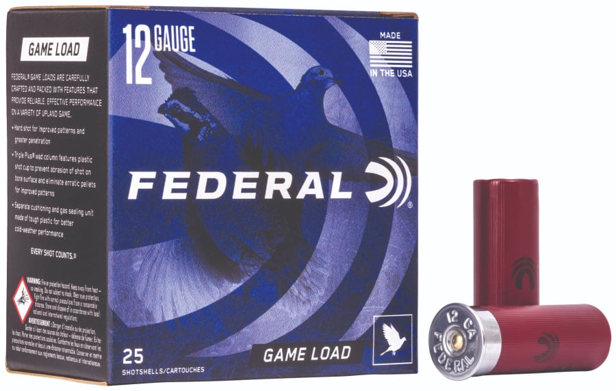 Federal Game Load 12 Gauge, 2.75" shell, size 8 shot, 25 rounds (Model H121 8)