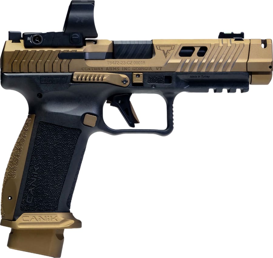 Canik TTi Combat 9mm Luger Pistol, 18+1 rd, 4.6" barrel, Black/Bronze, Red Dot