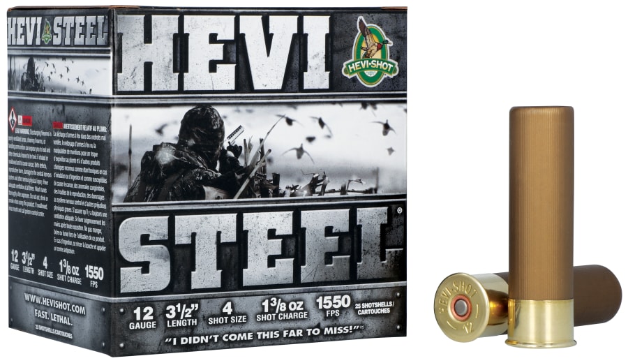 Hevi-Shot Hevi-Steel 12 Gauge, 3.5" shell, size 4 shot, 25 rounds
