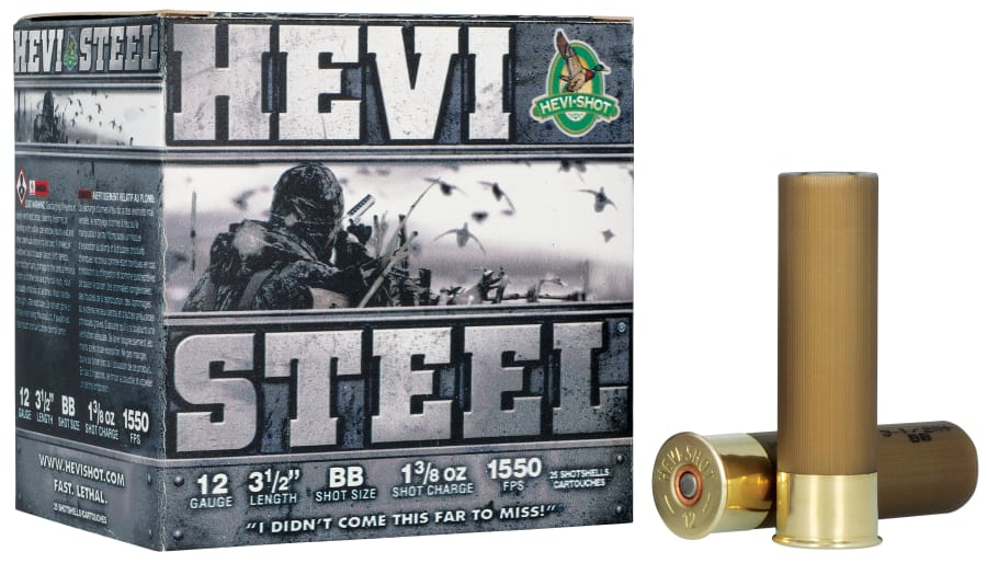 Hevi-Shot Hevi-Steel 12 Gauge, 3.5" shell, size BB shot, 25 rounds