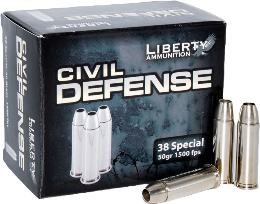 Liberty Civil Defense 38 Spl, 50 gr Open Cavity Hollow Point, 20 rounds