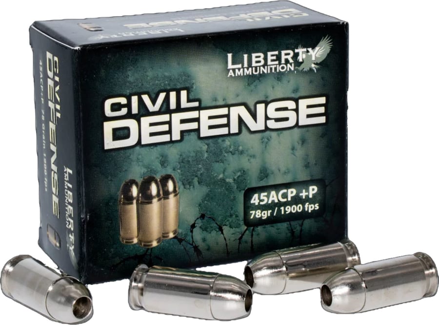 Liberty Civil Defense 45 Auto, 78 gr Open Cavity Hollow Point, 20 rounds