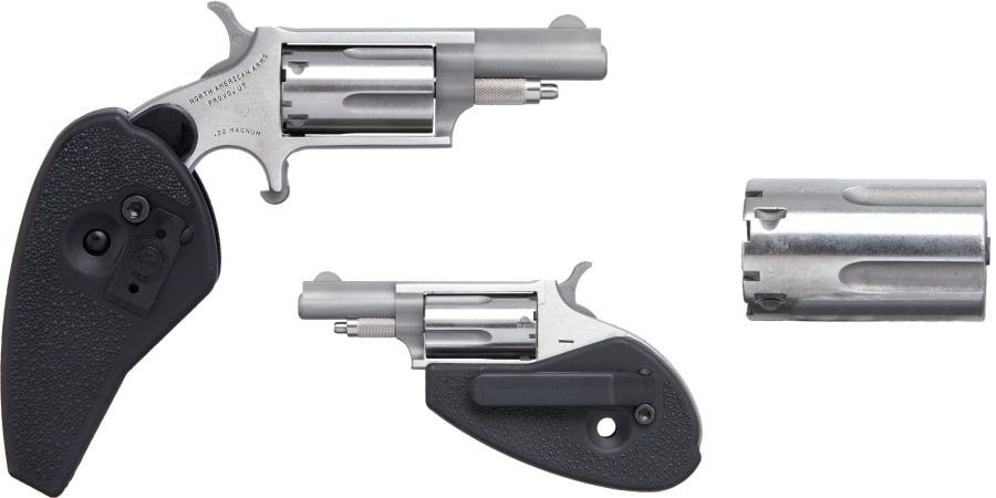 North American Arms Mini-Revolver Conversion Cyl 22 WMR/22 LR, 5 rd, 1.625" barrel, Stainless Steel (Model NAA-22MC-HG)