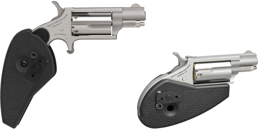 North American Arms Mini-Revolver 22 WMR, 5 rd, 1.125" barrel, Stainless Steel (Model NAA-22MS-HG)