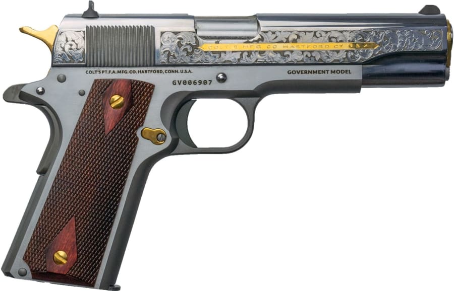 Colt Government 1911 Classic 38 Super Auto +P Pistol, 9+1 rd, 5" barrel, Stainless Steel (Model O1911C-SS38-DHM)