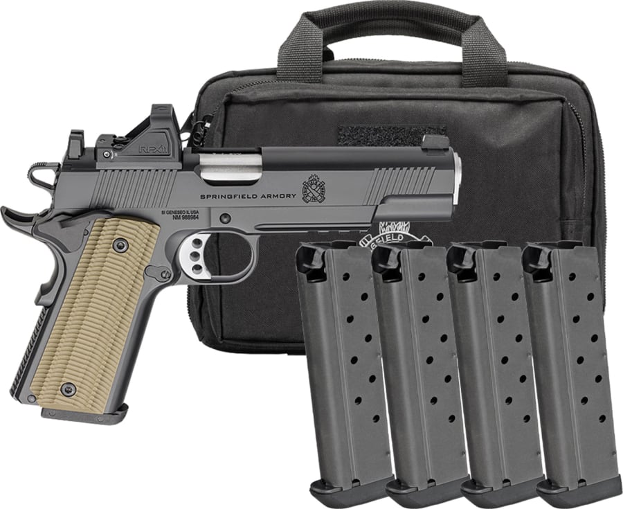 Springfield Armory USA 1911 Operator AOS 9mm Luger Pistol, 9+1 rd, 5" barrel, Black