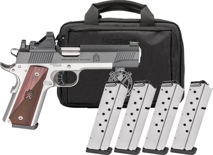 Springfield Armory USA 1911 Ronin AOS 9mm Luger Pistol, 9+1 rd, 5" barrel, Blue/Stainless Steel