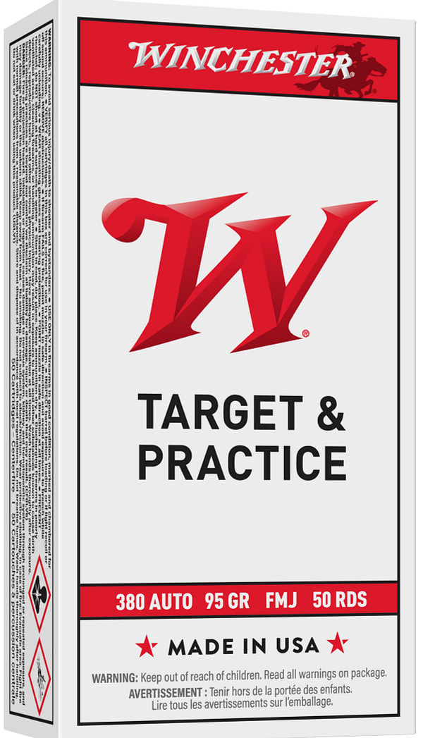 Winchester USA 380 Auto, 95 gr Full Metal Jacket, 50 rounds