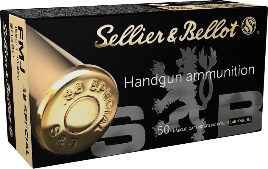 Sellier & Bellot Pistol 38 Spl, 158 gr Full Metal Jacket, 50 rounds
