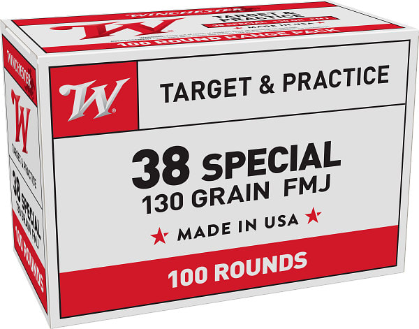 Winchester USA 38 Spl, 130 gr Full Metal Jacket, 100 rounds
