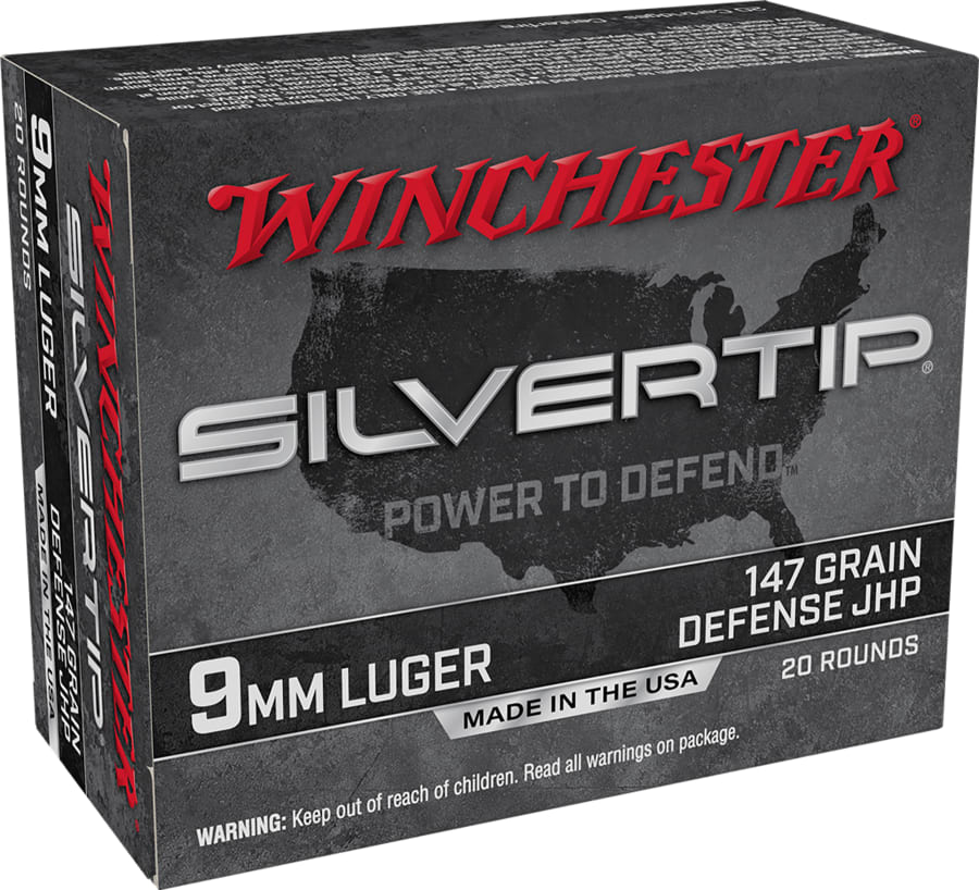 Winchester 9mm Luger, 147 gr Silvertip HP, 20 rounds