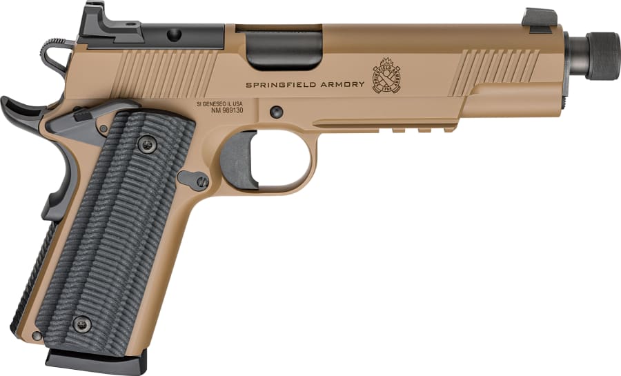 Springfield Armory USA 1911 Operator AOS 45 Auto Pistol, 8+1 rd, 5.75" barrel, Brown