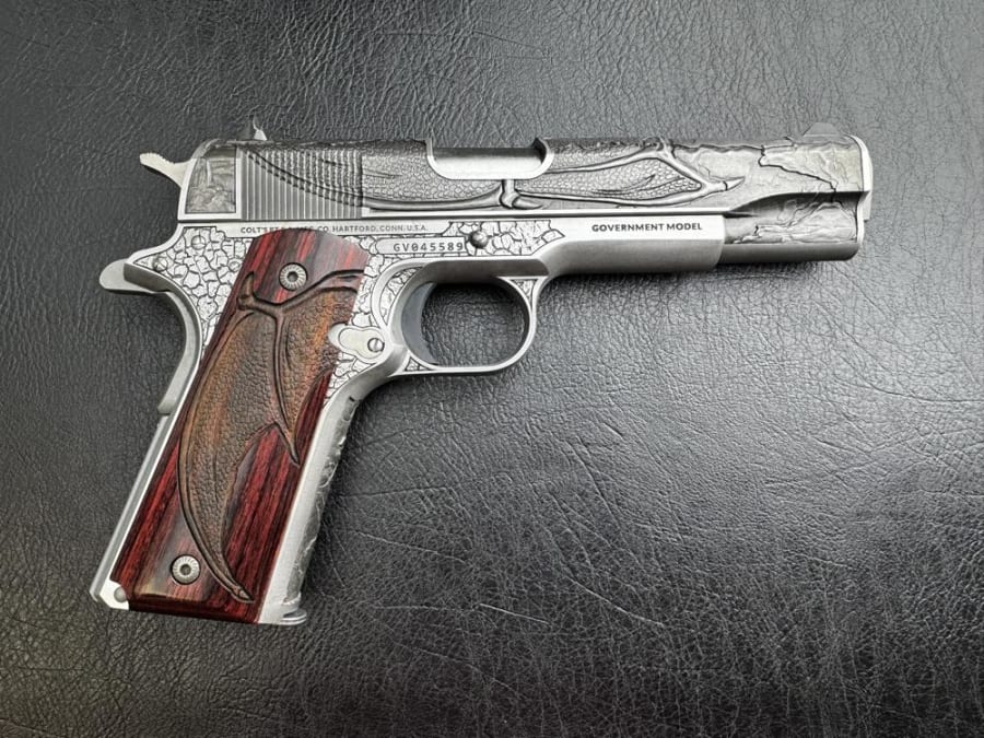 Colt Government 1911 Dragon 38 Super Auto +P Pistol, 9+1 rd, 5" barrel, Stainless Steel