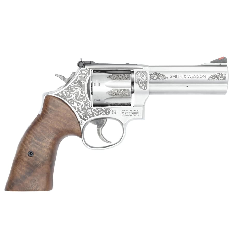 Smith & Wesson 686 Plus Engraved 357 Mag Revolver, 7 rd, 4.13" barrel, Stainless Steel