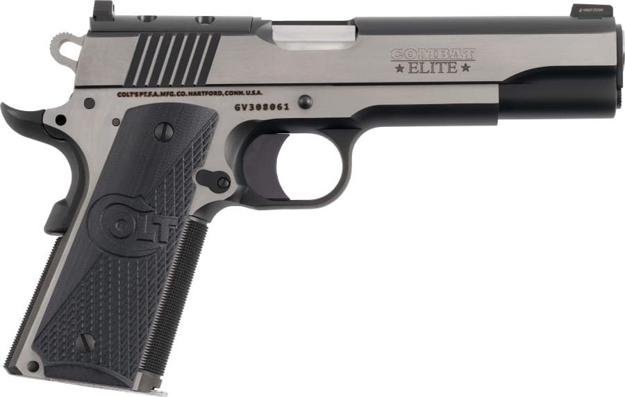 Colt Combat Elite Optic Ready 45 Auto Pistol, 8+1 rd, 5" barrel, Stainless Steel