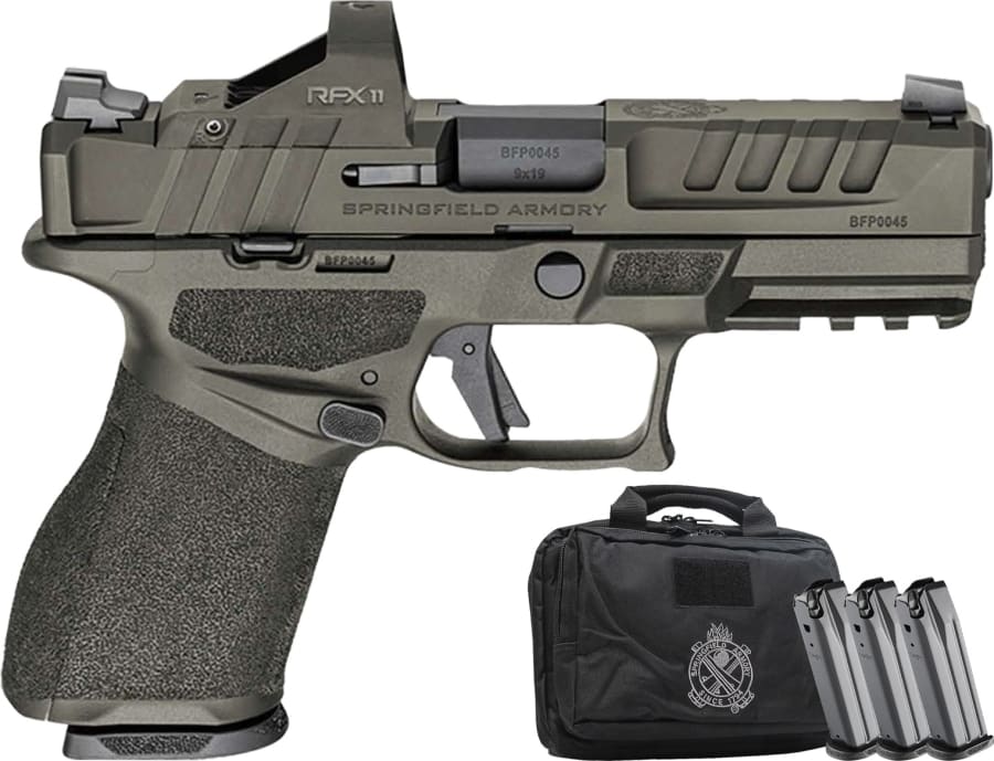Springfield Armory USA Echelon Compact Gear Pac 9mm Luger Pistol, 15+1 and 18+1 rd, 4" barrel, Green